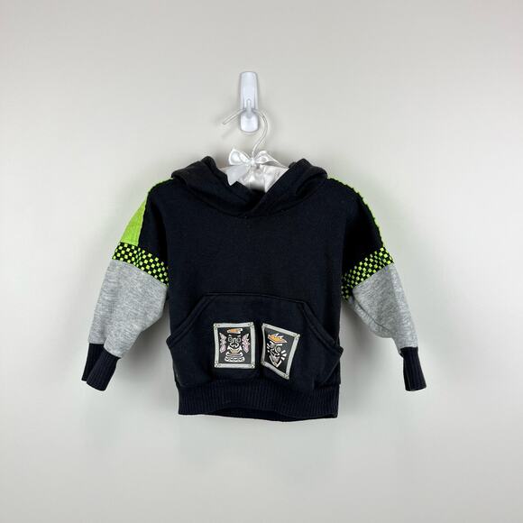 Vintage Camptown Black & Neon Hoodie 2T USA - Picture 1 of 10